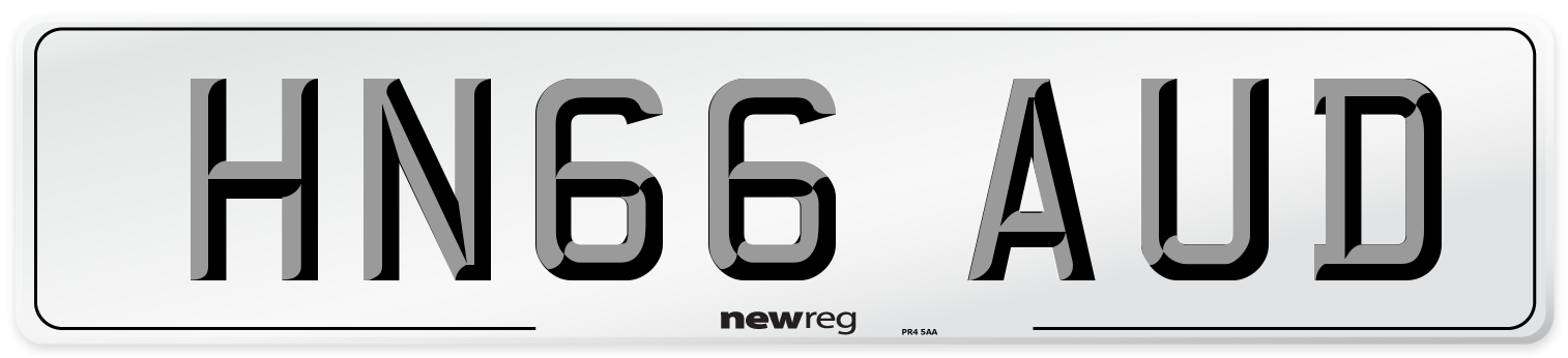HN66 AUD Number Plate from New Reg